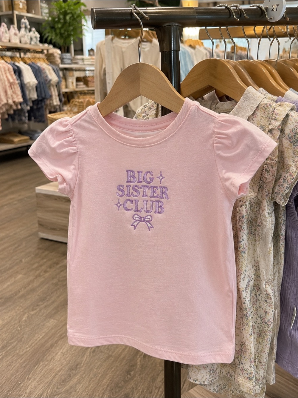 Custom embroidered big sister t shirt